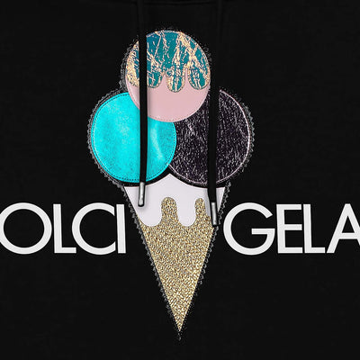 Hoodie "Dolci Gelati" - black (Detail)