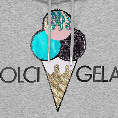 Hoodie "Dolci Gelati" - heather grey (Detail)