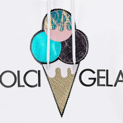 Hoodie "Dolci Gelati" - white (Detail)