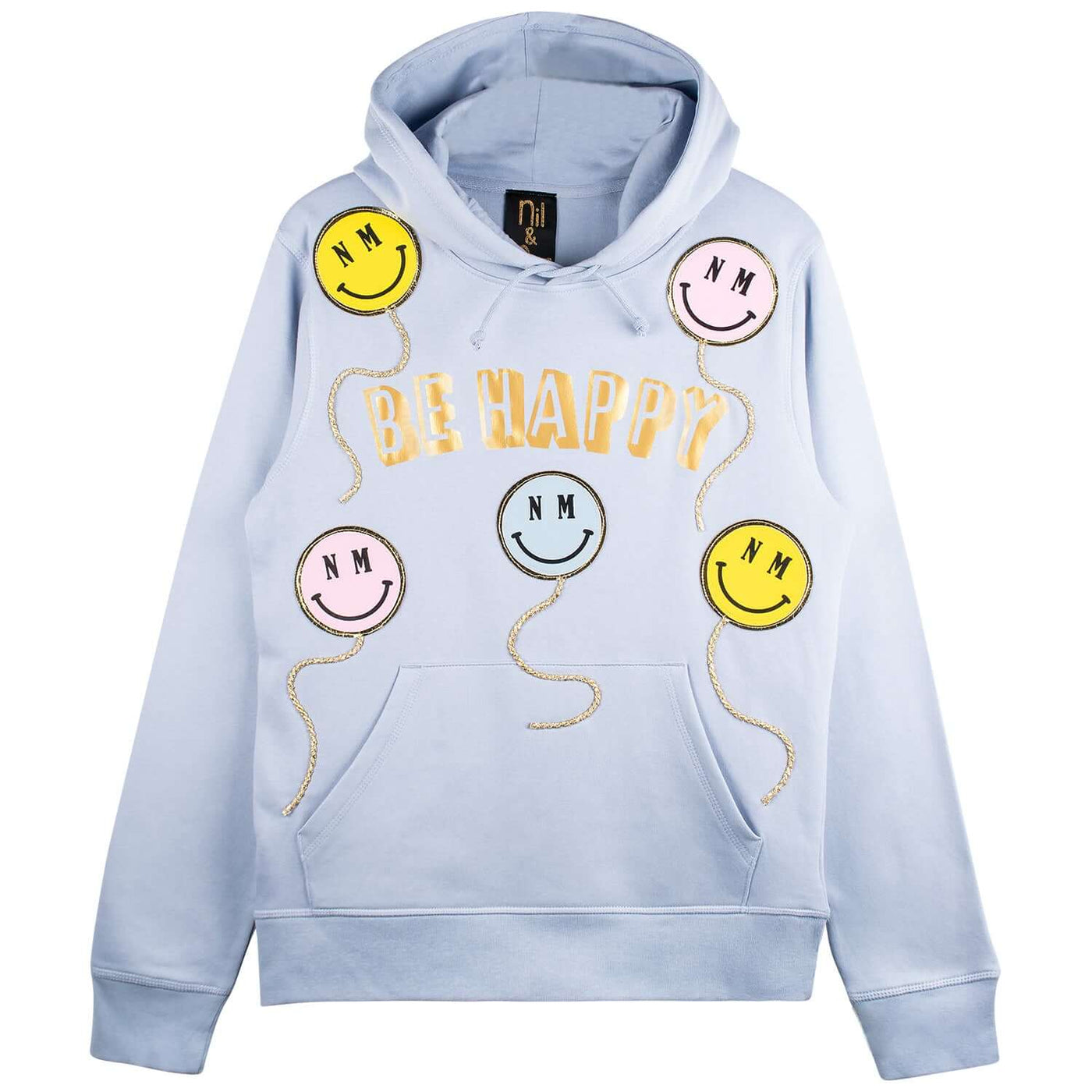 Hoodie "Happy Balloons" - light blue