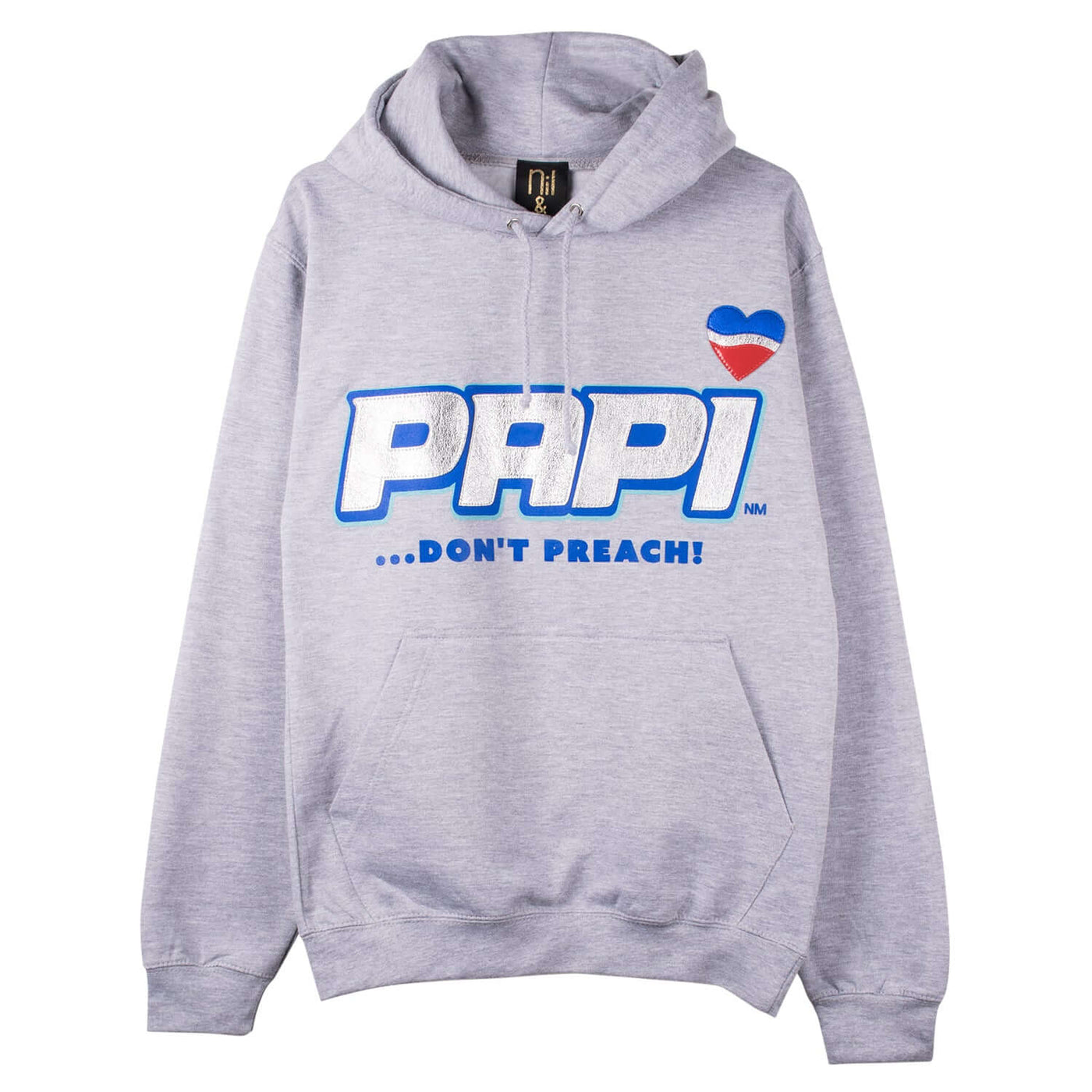 Hoodie "Papi" - grey melange