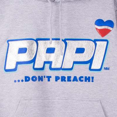 Hoodie "Papi" - grey melange (detail application)