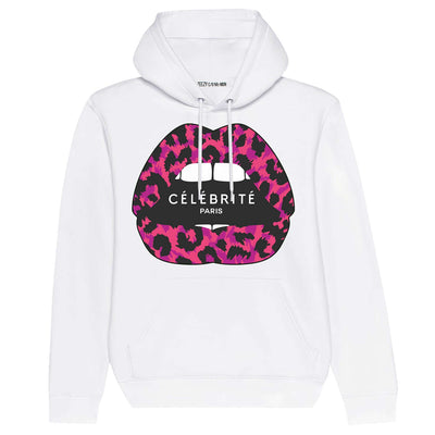 Hoodie "TZ Celebrite Pink" - white
