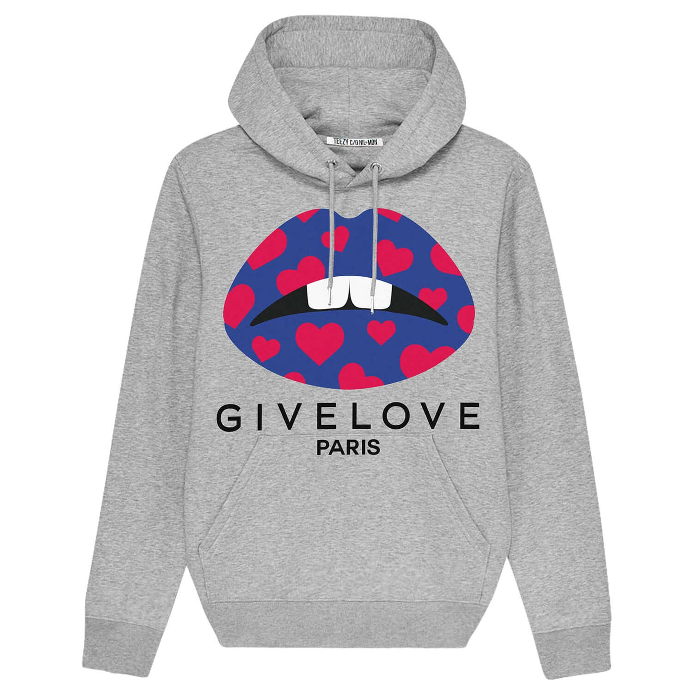 Hoodie "TZ Givelove Blue" - heather grey