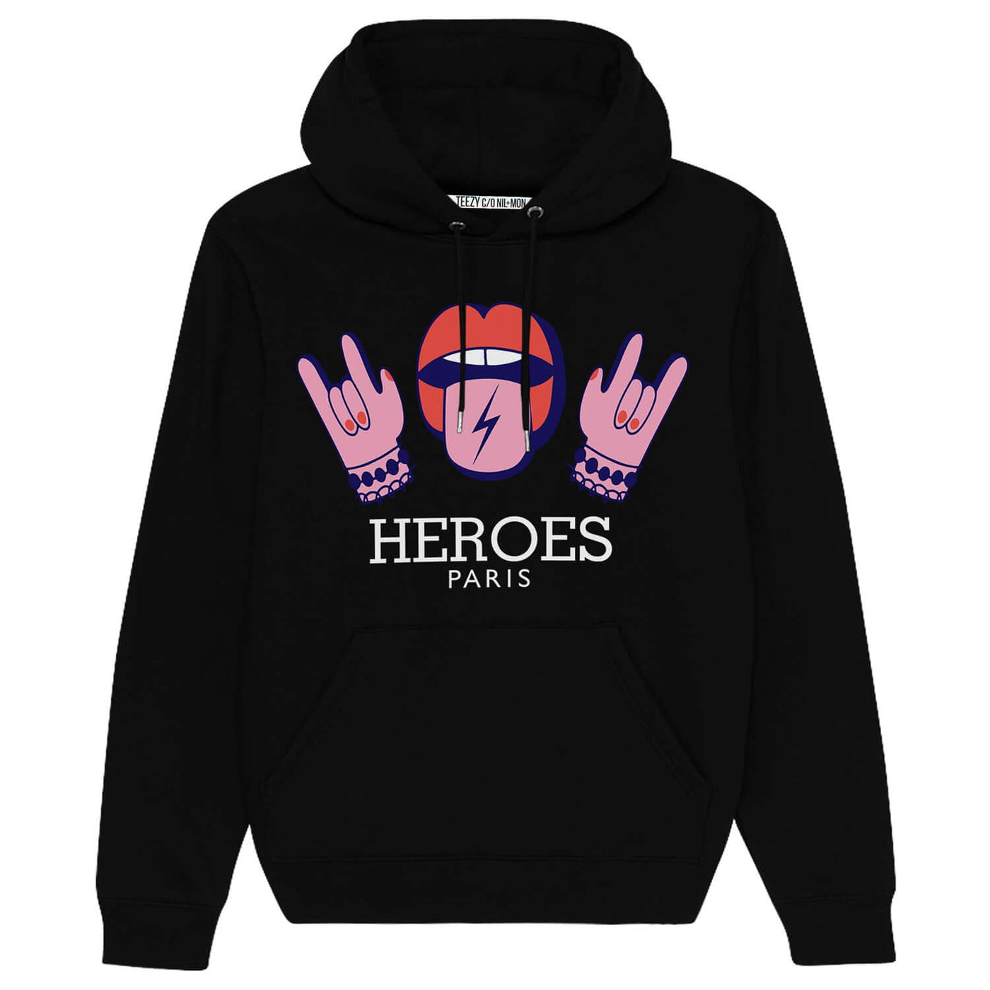 Hoodie "TZ Heroes Lips" - black