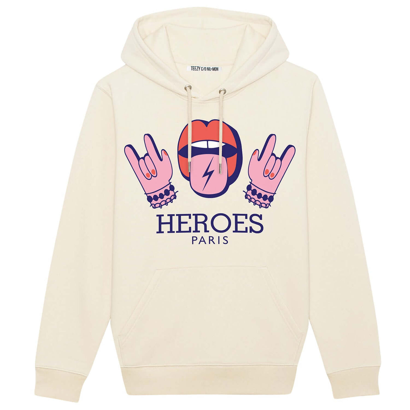 Hoodie "TZ Heroes Lips" - creme