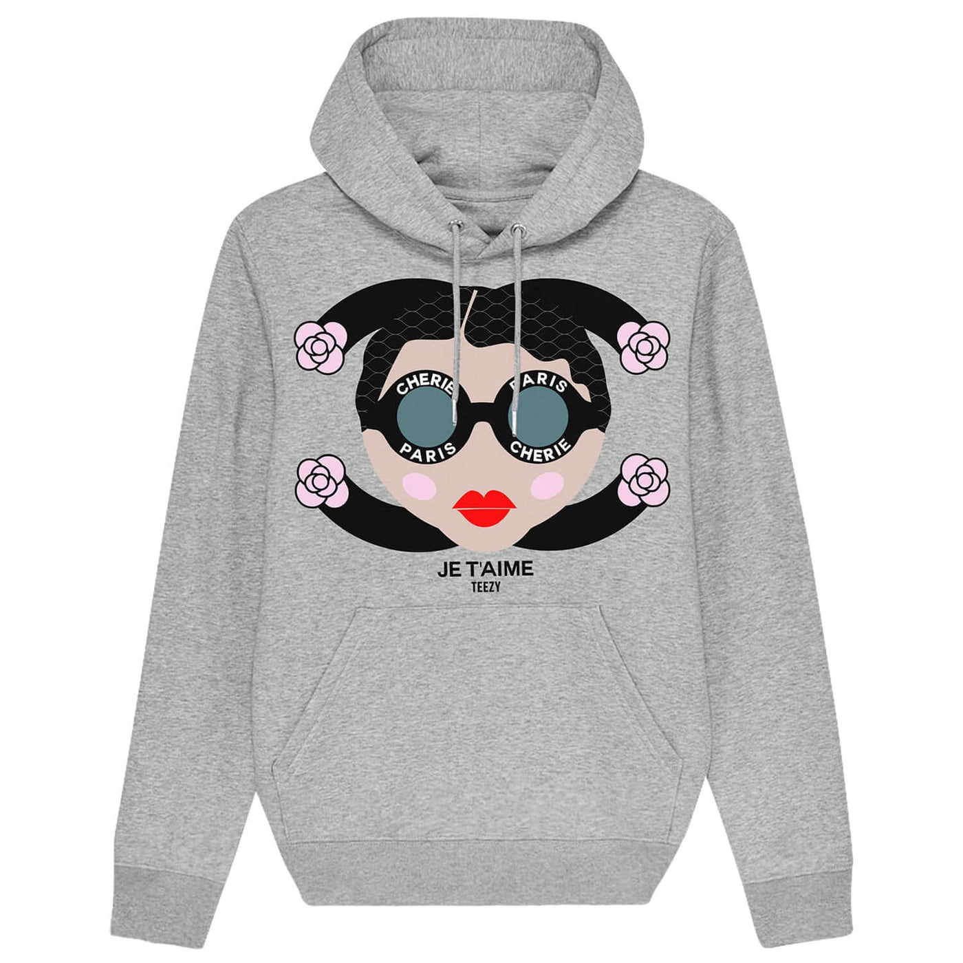 Hoodie "TZ Je t'aime" - heather grey