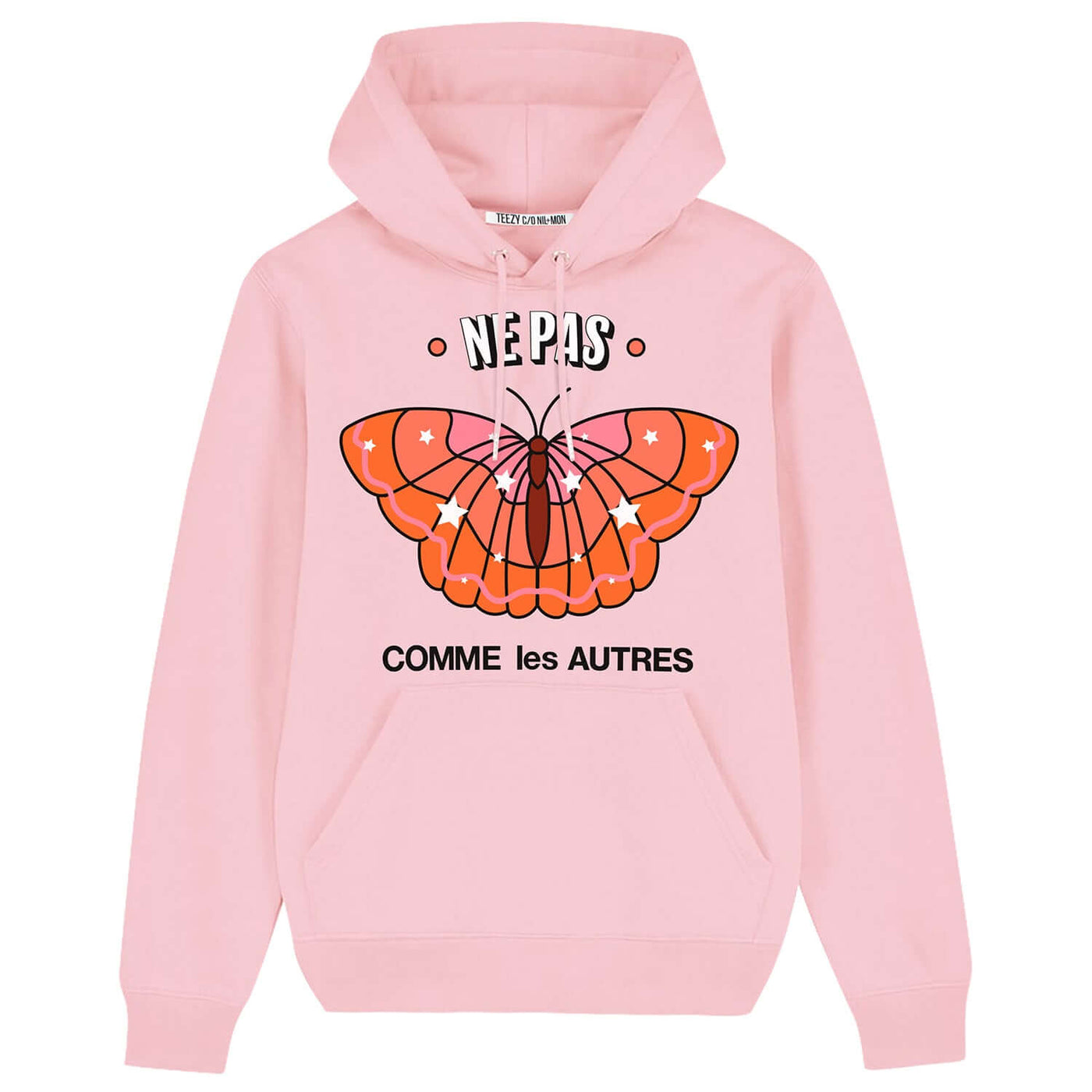 Hoodie "TZ Ne Pas Red" - light pink