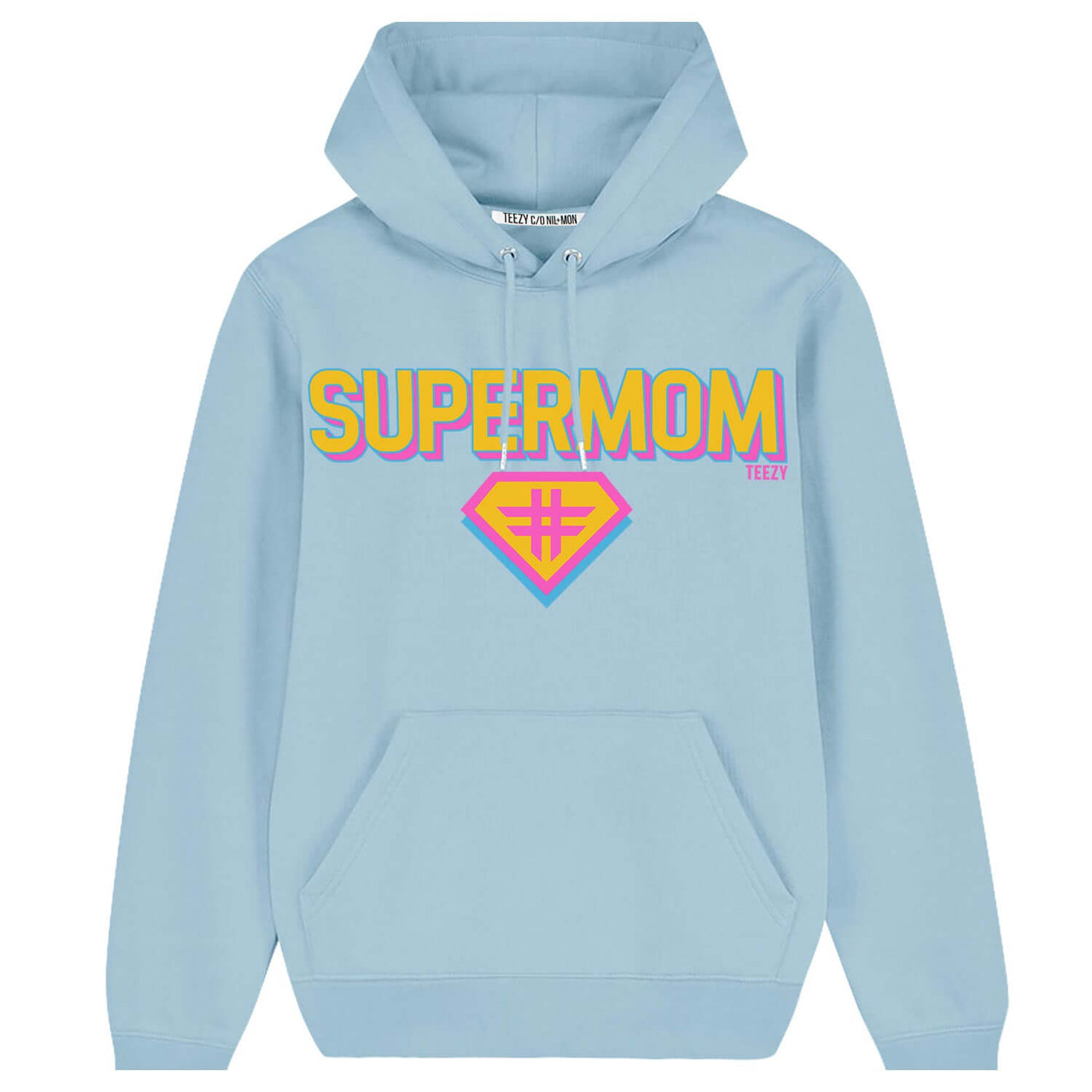 Hoodie "TZ Supermom" - light blue