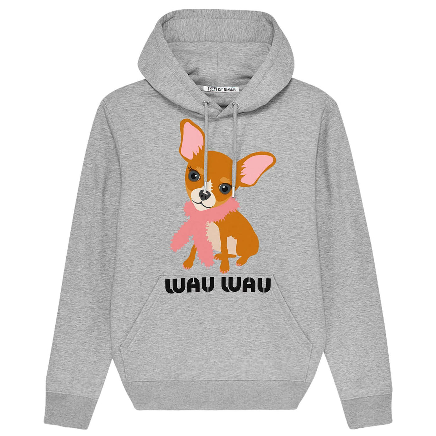 Hoodie "TZ Wau Brown" - heather grey