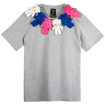 Oversize Tee "Bears" - heather grey