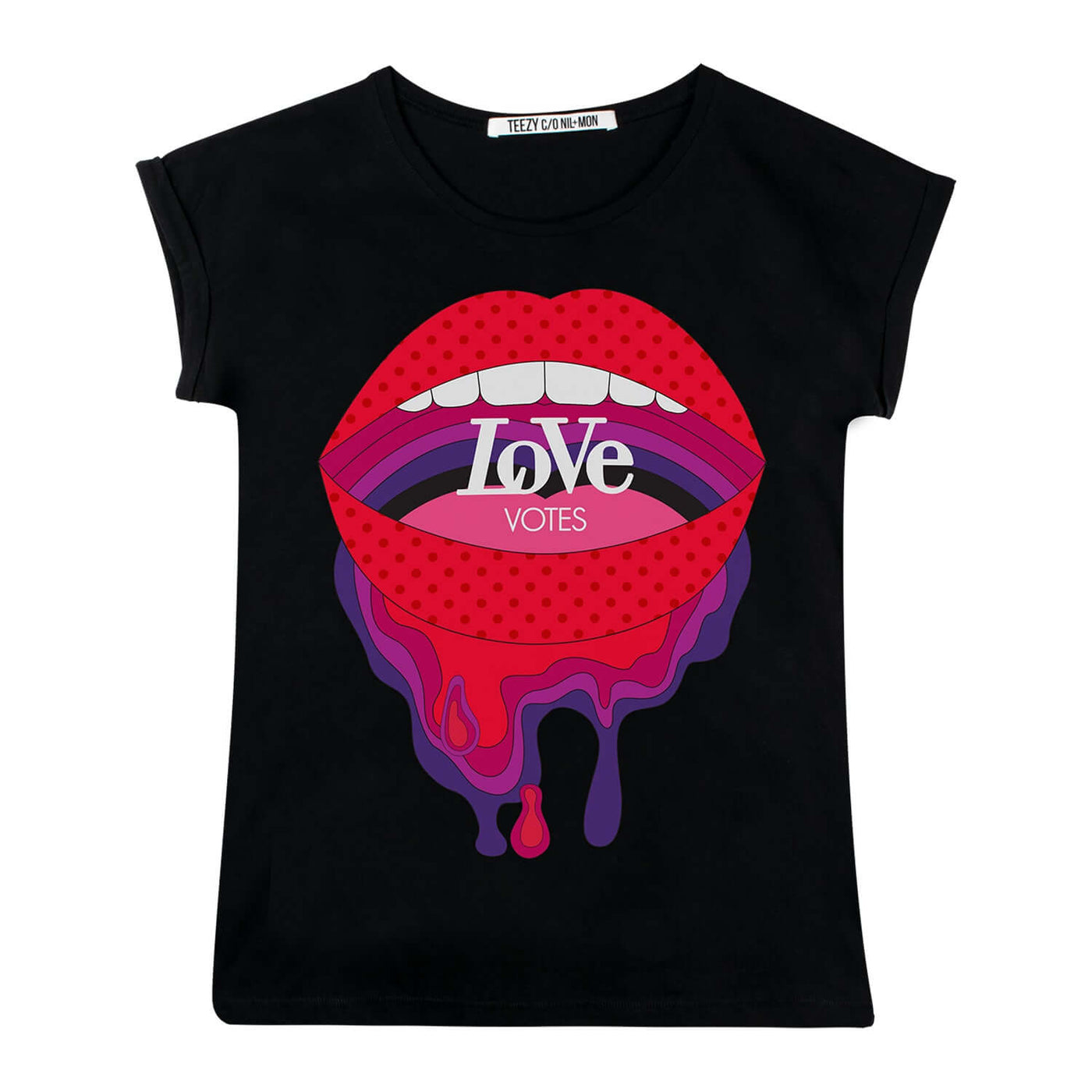 Roll-up Tee "TZ Love V" - black