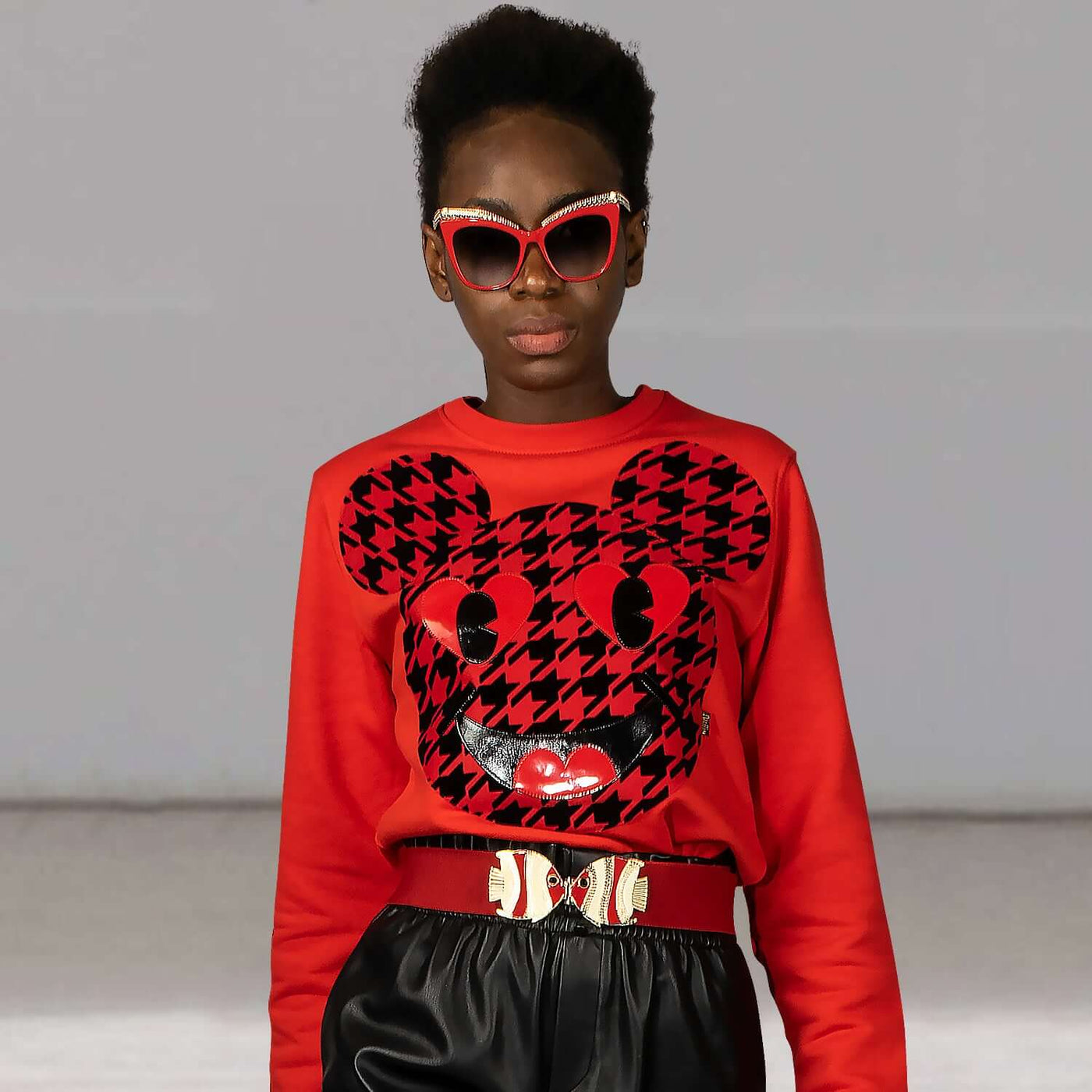 NIL+MON Sweatshirt "Chess" - red