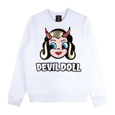 Sweatshirt "Devil Doll" - white