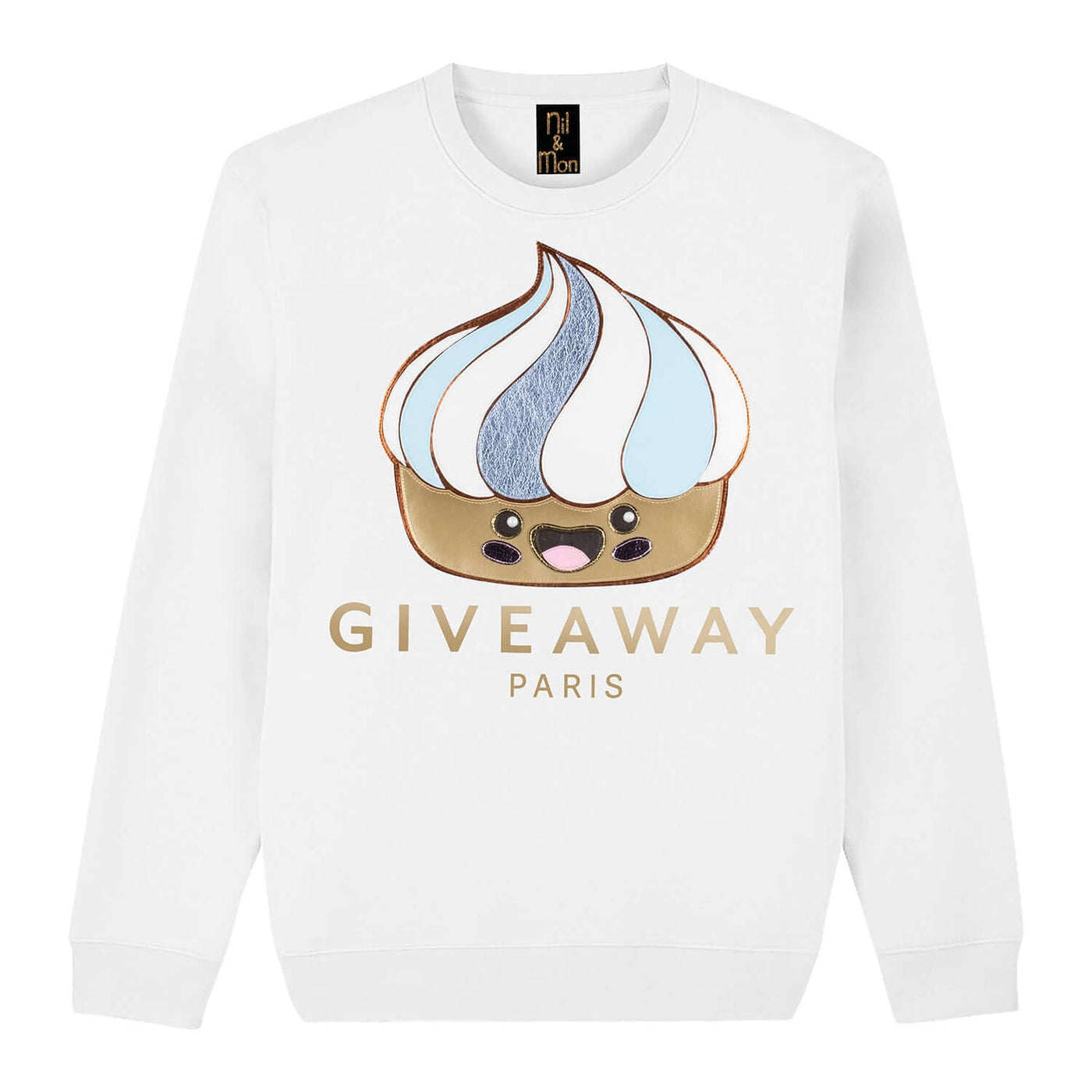 Sweatshirt "Giveaway Blue" - white