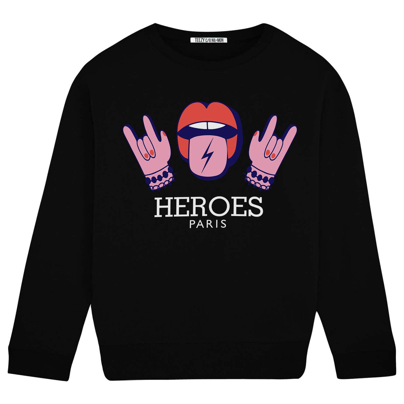 Sweatshirt "TZ Heroes Lips" - black