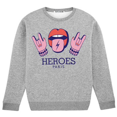 Sweatshirt "TZ Heroes Lips" - heather grey