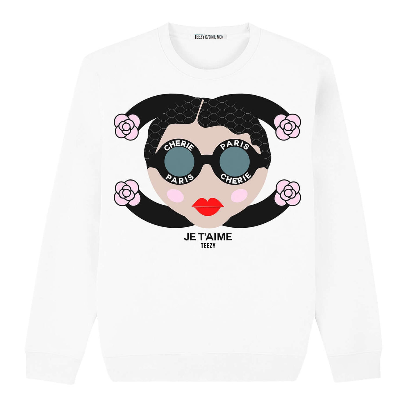 Sweatshirt "TZ Je t'aime" - white