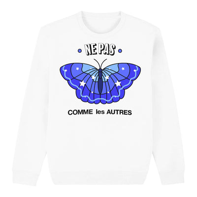 Sweatshirt "TZ Ne Pas Blue" - white