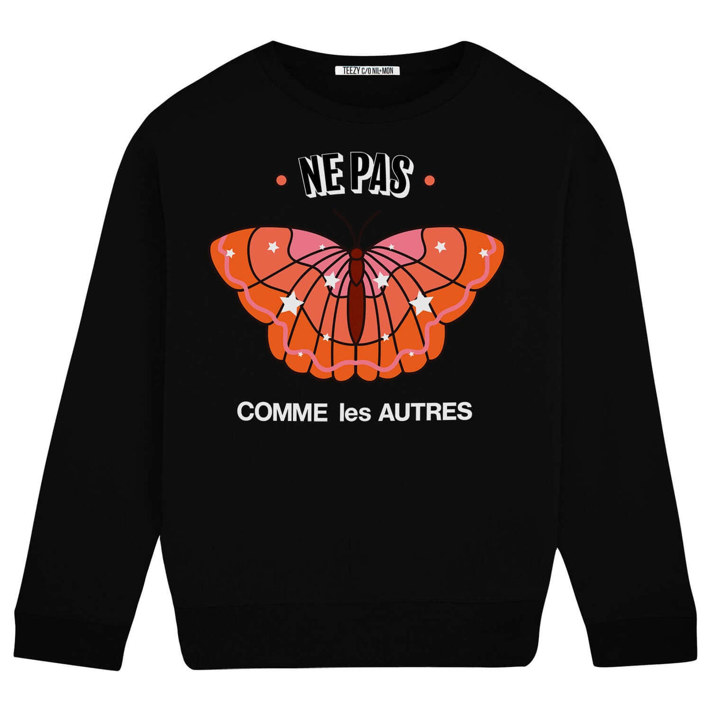 Sweatshirt "TZ Ne Pas Red" - black