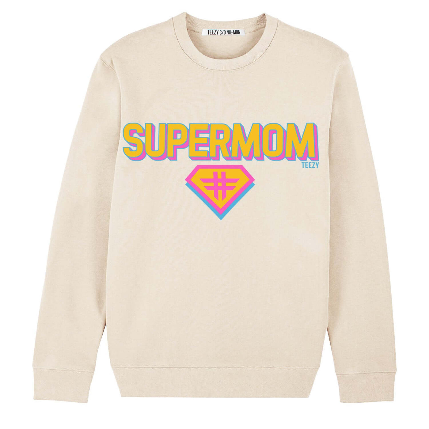 Sweatshirt "TZ Supermom" - creme