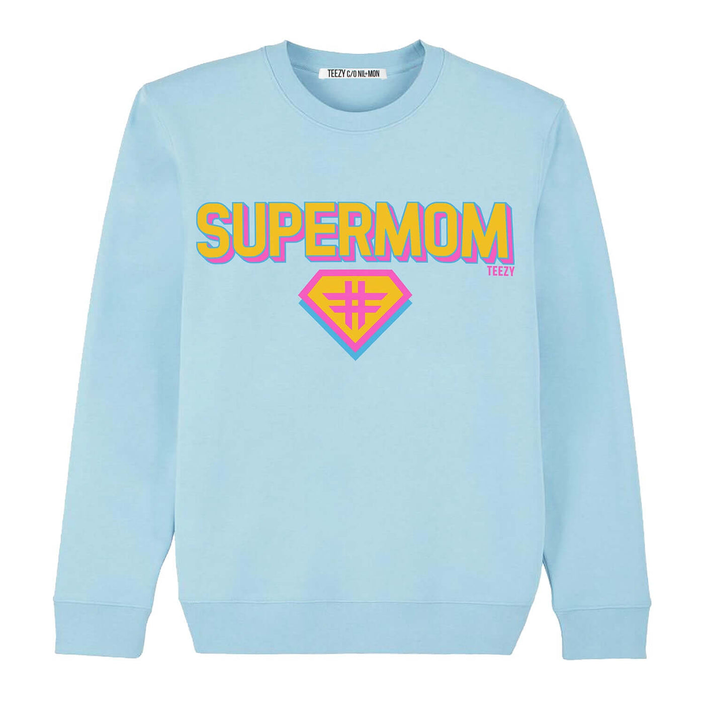 Sweatshirt "TZ Supermom" - light blue