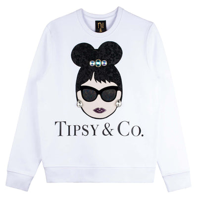 Sweatshirt "Tipsy" - white