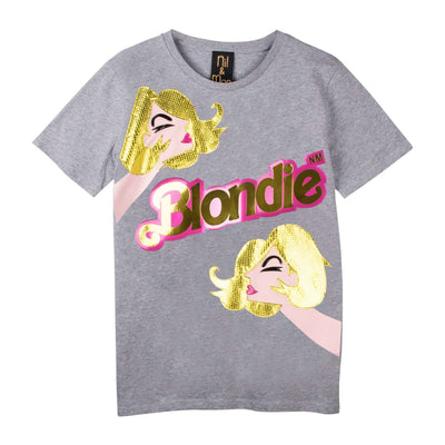 T-Shirt "Blondie Girl" - grey melange