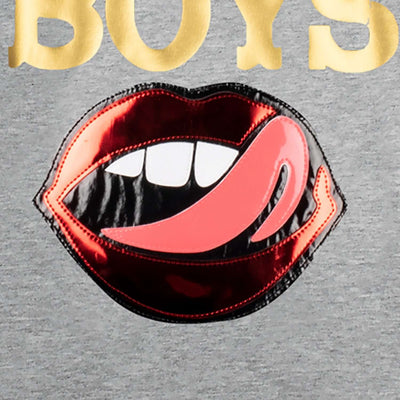 Oversize Tee "Boys & B." - grey melange (Detail)