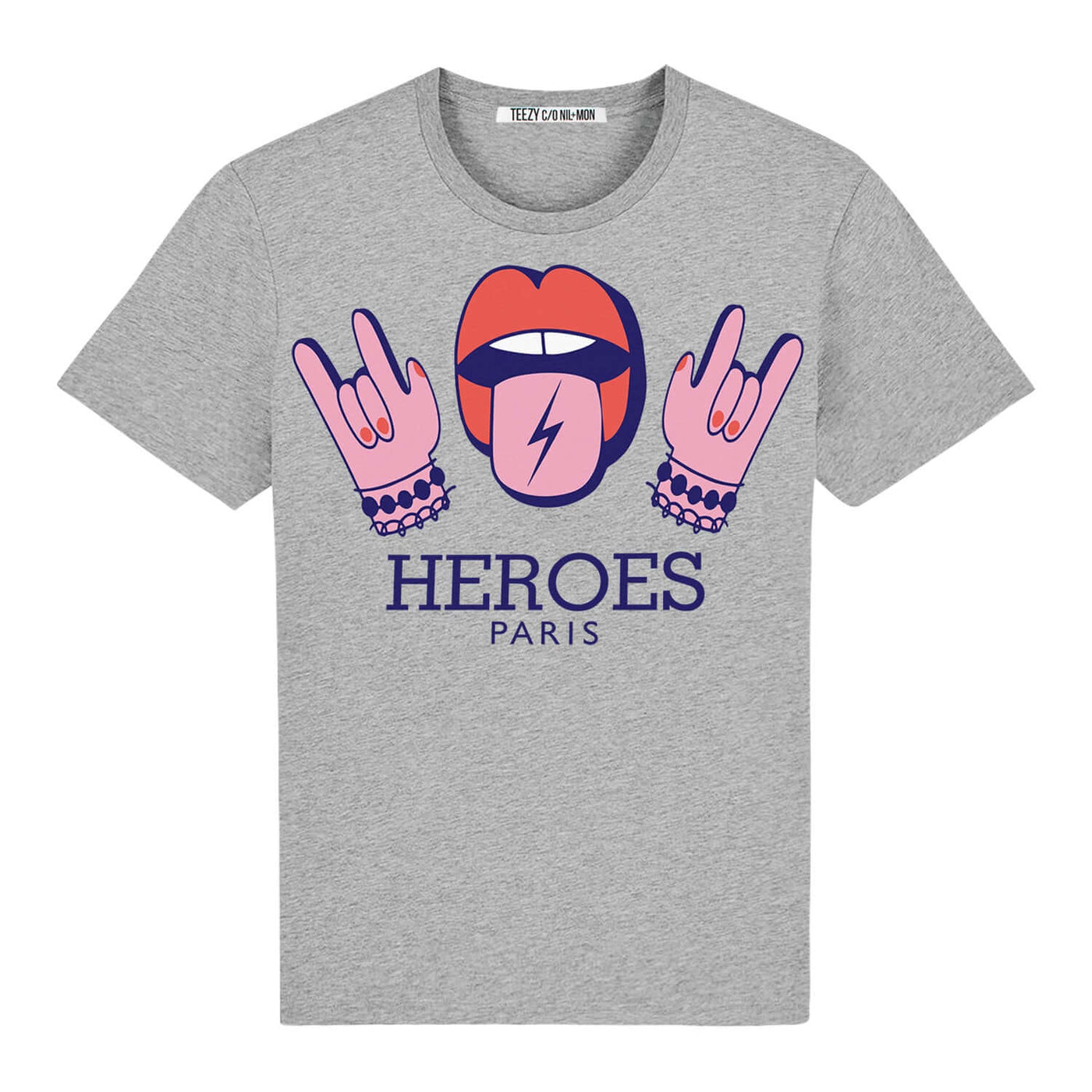 T-Shirt "TZ Heroes Lips" - heather grey 