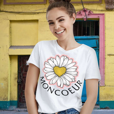 T-Shirt "TZ MonCoeur Rose" - white (Model)