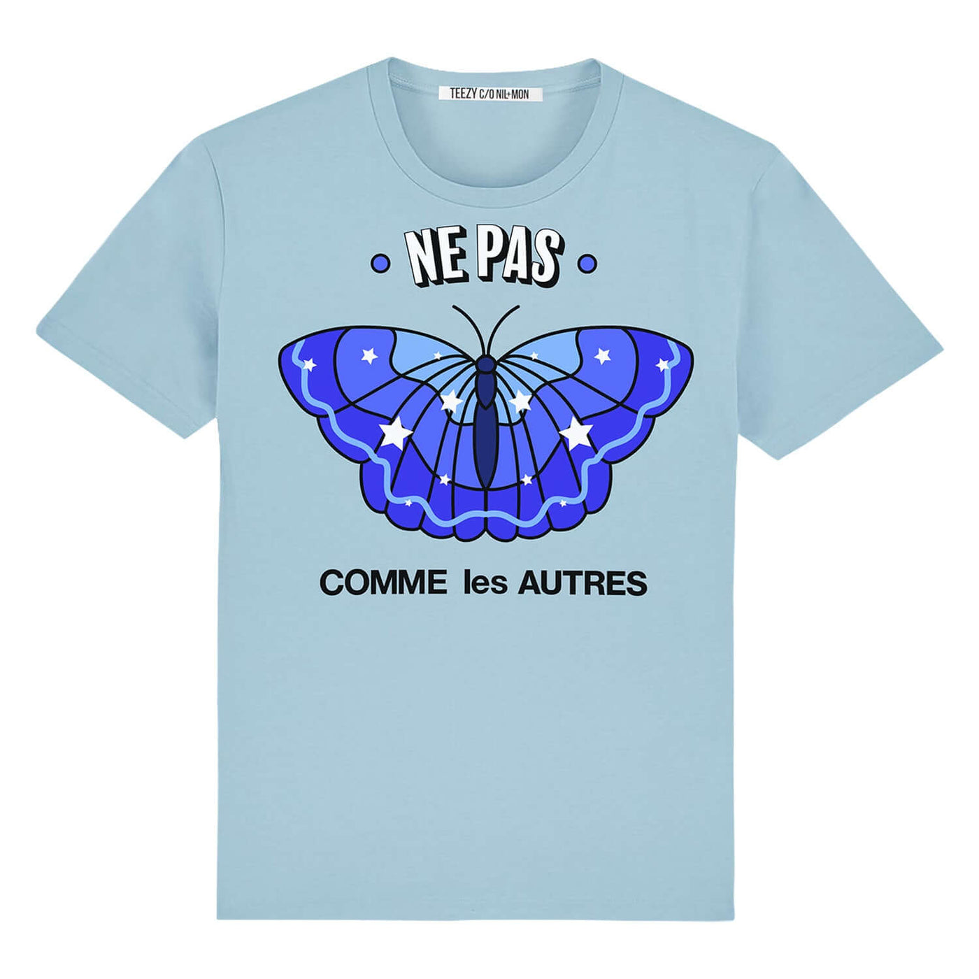 T-Shirt "TZ Ne Pas Blue" - light blue